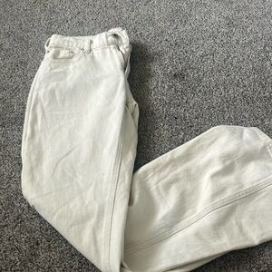 Edikted low rise slight flare off white jeans